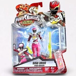 Power Rangers Super Charge Dino Drive Pink Ranger Figure Bandai Toy w/ Weapon